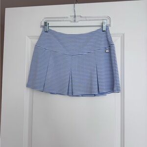Fred Perry Blue and White Striped Mini Skirt Tennis Skirt